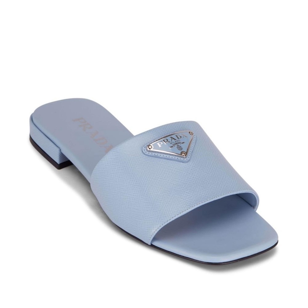 Prada Logo Plaque Sandals